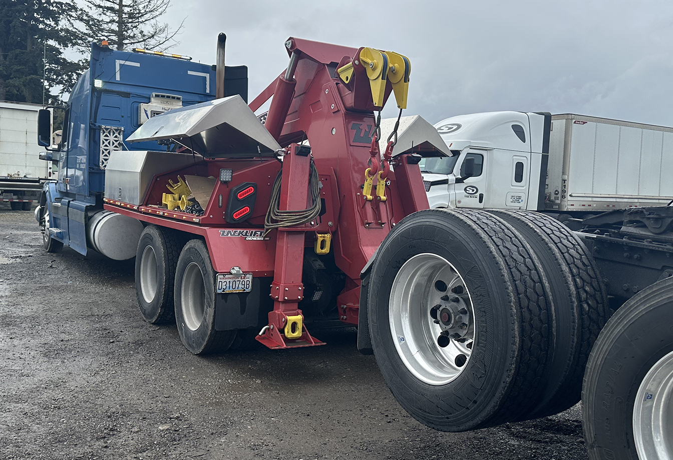 Tow truck assisting on the roadside